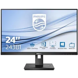 Philips 243B1/00 (1920 x 1080 Pixel, 24"), Monitor, Schwarz
