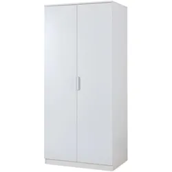 En.Casa, Kleiderschrank, Kleiderschrank Eiselfing 176x80x52 cm 4 Fächer Weiss (80 x 52 x 176 cm)