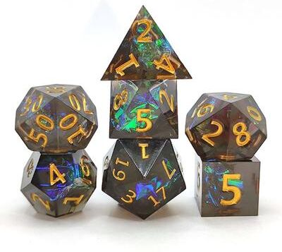 Multisell Products Hub Polyhedral Resin Dice Set, Multicolor Creative Dice Gift, Sharp Corner Dice Polyhedral Resin Dice Set, Multicolor Creative Dice Gift, Sharp Corner Dice