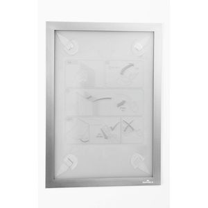 Durable Inforahmen 4843-23 Duraframe Wallpaper, A4, Rückseite selbstklebend, silber