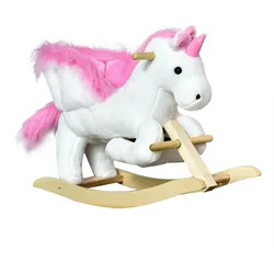 JTI Schaukelpferd Schaukeltier Für Kinder, Rosa+Weiss, 65 X 32 X 55 Cm
