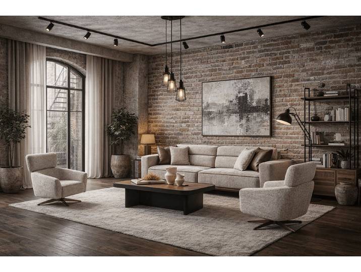 Xlmoebel Sofa Elegantes Wohnzimmer-Set 3+1+1 im modernen Stil, Wohnzimmer-Set 3 Teile, Made in Europa