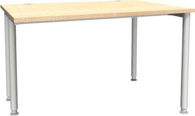 Schäfer Shop Genius Schreibtisch MODENA FLEX, Breite 1200 mm, einseitig verkürzt, Ahorn