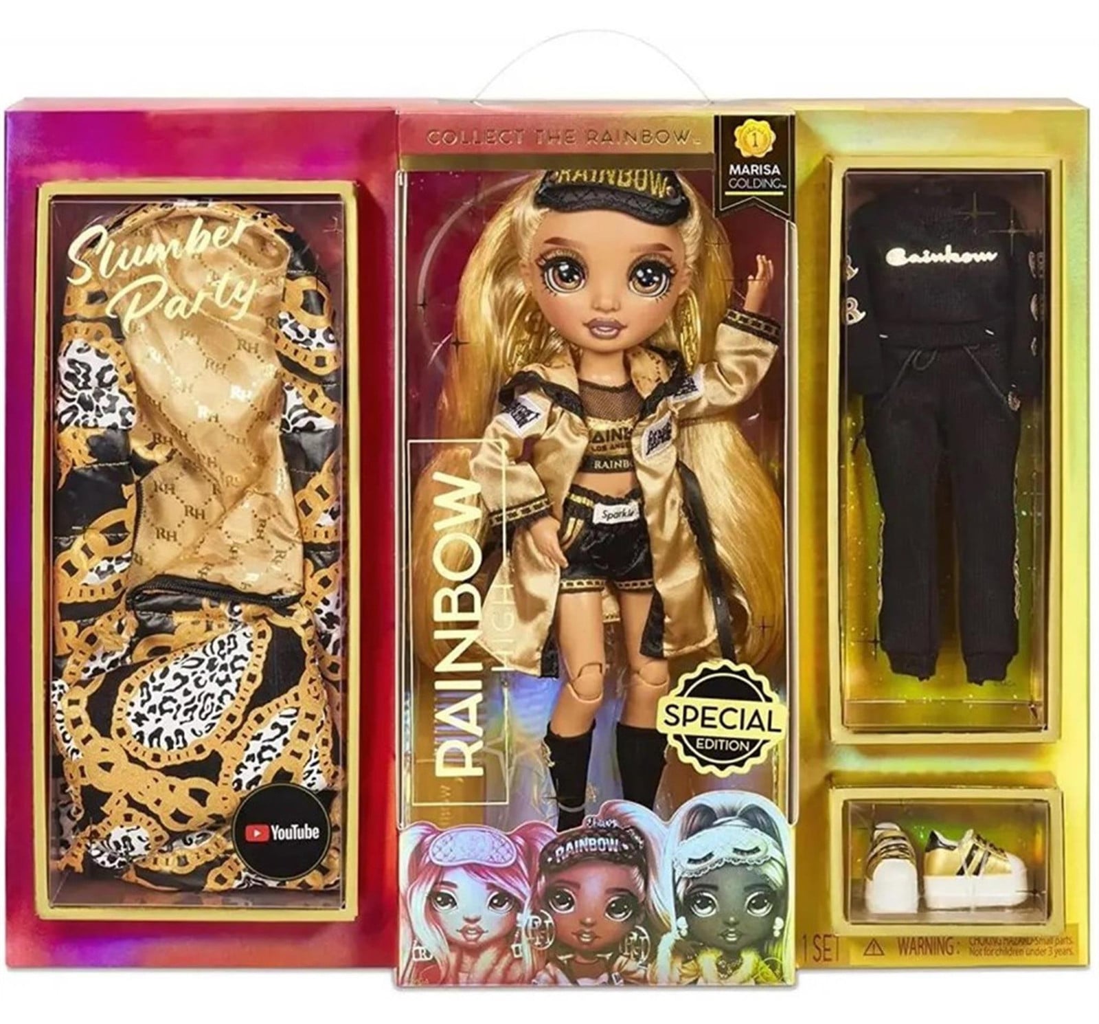 Rainbow High Slaapfeest Thema Marisa Golding Modepopp voor Meisjes Meerkleurig MGA