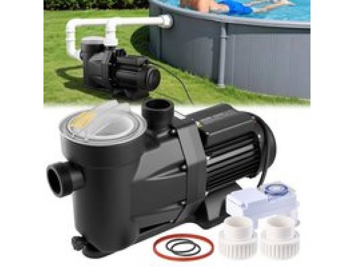 VEVOR Poolpumpe, 1300 W, 28.800 L/H max. Fördermenge, Einstufige Schwimmbadpumpe, 2850 U/min, 17 m max. Förderhöhe, mit 24-Stunden-Timer & Filterkorb, für Aufstell- & Einbaupools, Spas