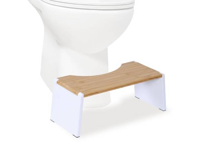 Relaxdays Klappbarer Toilettenhocker aus Bambus