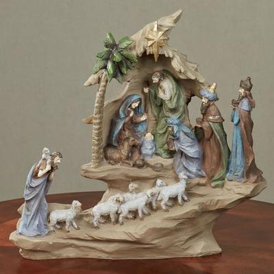 Regency International He Is Born Nativity Table Sculpture Multi Warm , Multi Warm