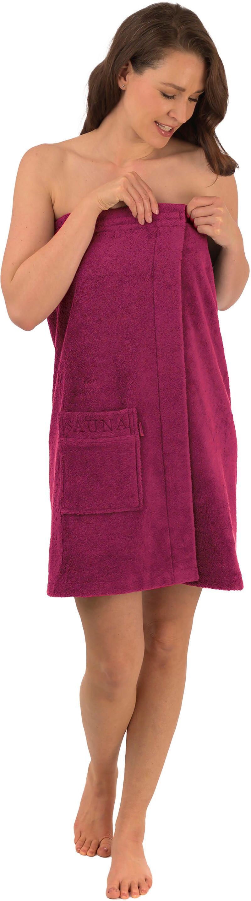 Kilt WEWO FASHION "9537T", rot (rubin), L:75cm, Frottier, Hausmäntel, Kilt, schlingenfest rubin L: 75cm