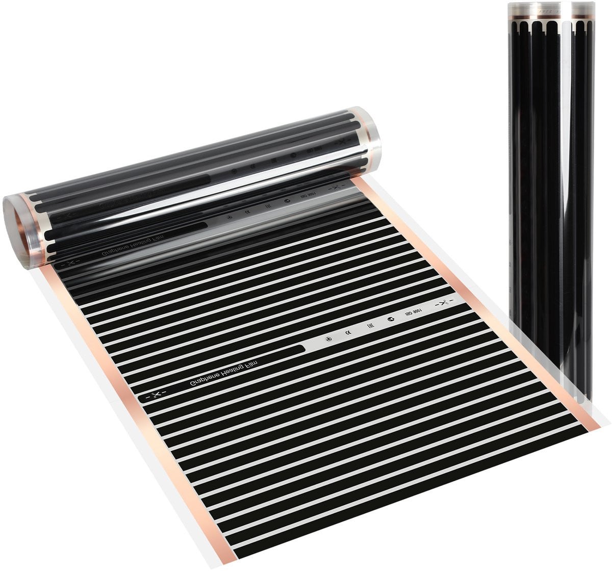 Infrarood Verwarmingsfolie voor Vloerkleed Elektrische Vloerverwarming 220 W/m2, Zwart, 2 x 0,5 m
