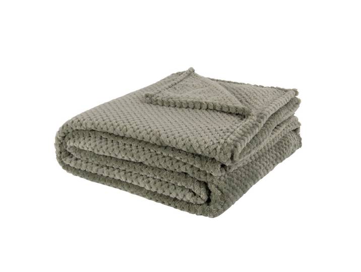 Strukturierter Fleece-Decke in Salbeigrün 150x230