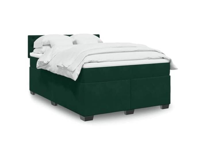RJPLMFV Lattenrost und Matratze, Velours, Dunkelgrün, 140 x 200 cm Individuelle Taschenfedern, abnehmbarer Bezug, waschbar, individuelle Unterstützung, atmungsaktiver Komfort