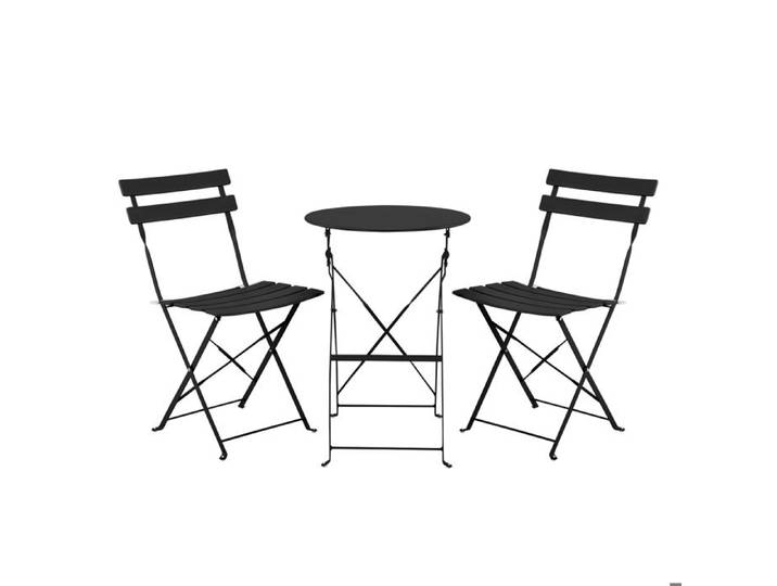 Tables et chaises pliantes - ALIGHTUP - 2chaises + table Résistant aux intempéries Extérieur et intérieur - Noir
