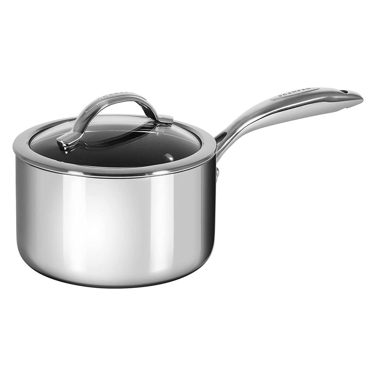 Scanpan Stielkasserolle HaptIQ Ø 16 cm - mit Deckel (Stielkasserolle, Aluminium, Edelstahl, 16 x 12.30 cm) (6001231600)