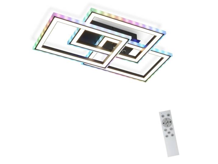 Plafonnier en fer aluminium noir 54x33.5x9cm led 40w