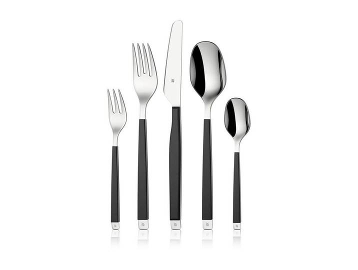 WMF Besteckset Emotion, Lavagrau, Metall, 30-teilig, 12.5x25x12.5 cm, ergonomischer Griff, Besteck, Besteck-Sets