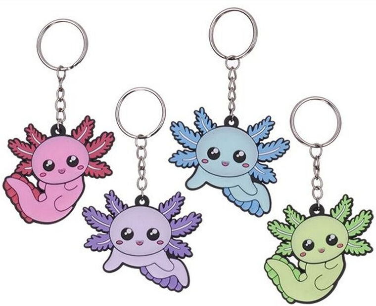 WL Kawaii Kuties Axl the Axolotl Dubbelzijdige Rubberen Sleutelhanger-Willekeurig (Diversen) Nieuw