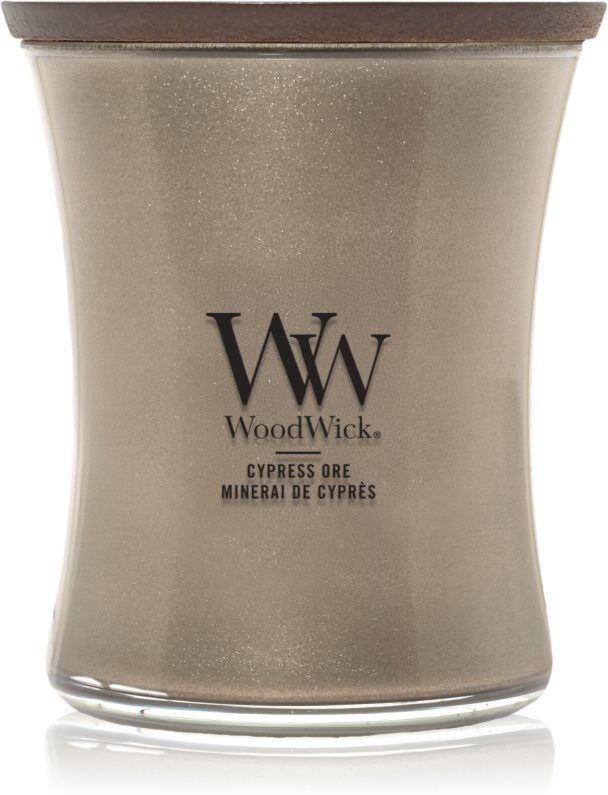 Woodwick Precious Metals Cypress Ore scented candle 275 g