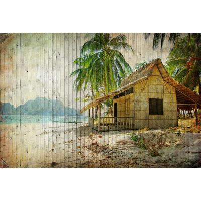 Fototapete LIVING WALLS "Walls by Patel Tahiti 1", beige (natur), B:4m L:2,7m, Vlies, Tapeten, Vlies, Wand, Schräge