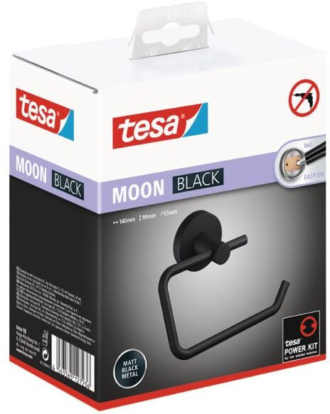 Tesa Moon Toiletrulleholder, Sort