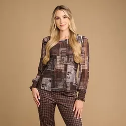 SCHIFFHAUER MUNICH® Shirt Portugal Rundhalsausschnitt Allover Druck figurumspielend