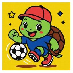 Ideyka Malen nach Zahlen - Schildkröte spielt Fussball (66128985)