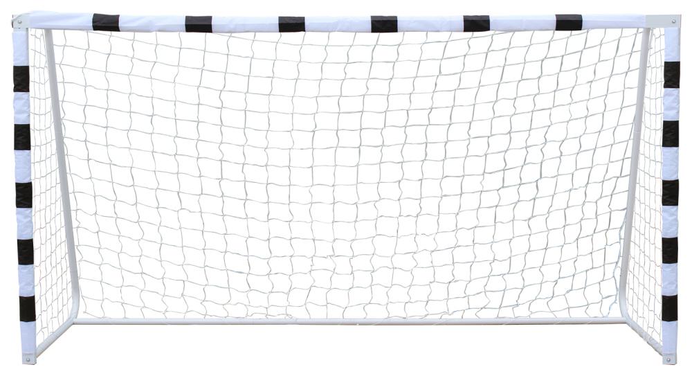 Faltbares Fußballtor - Schwarz und Weiß - 305 x 201 cm - Aus Glasfaser und Stahl - Für den Außenbereich und den Garten