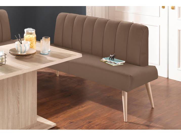 exxpo - sofa fashion Costa, moderne Rückensteppung, bequem und elegant, hoher Holzfuss hochwertige Detailverarbeitung, Frei im Raum stellbar