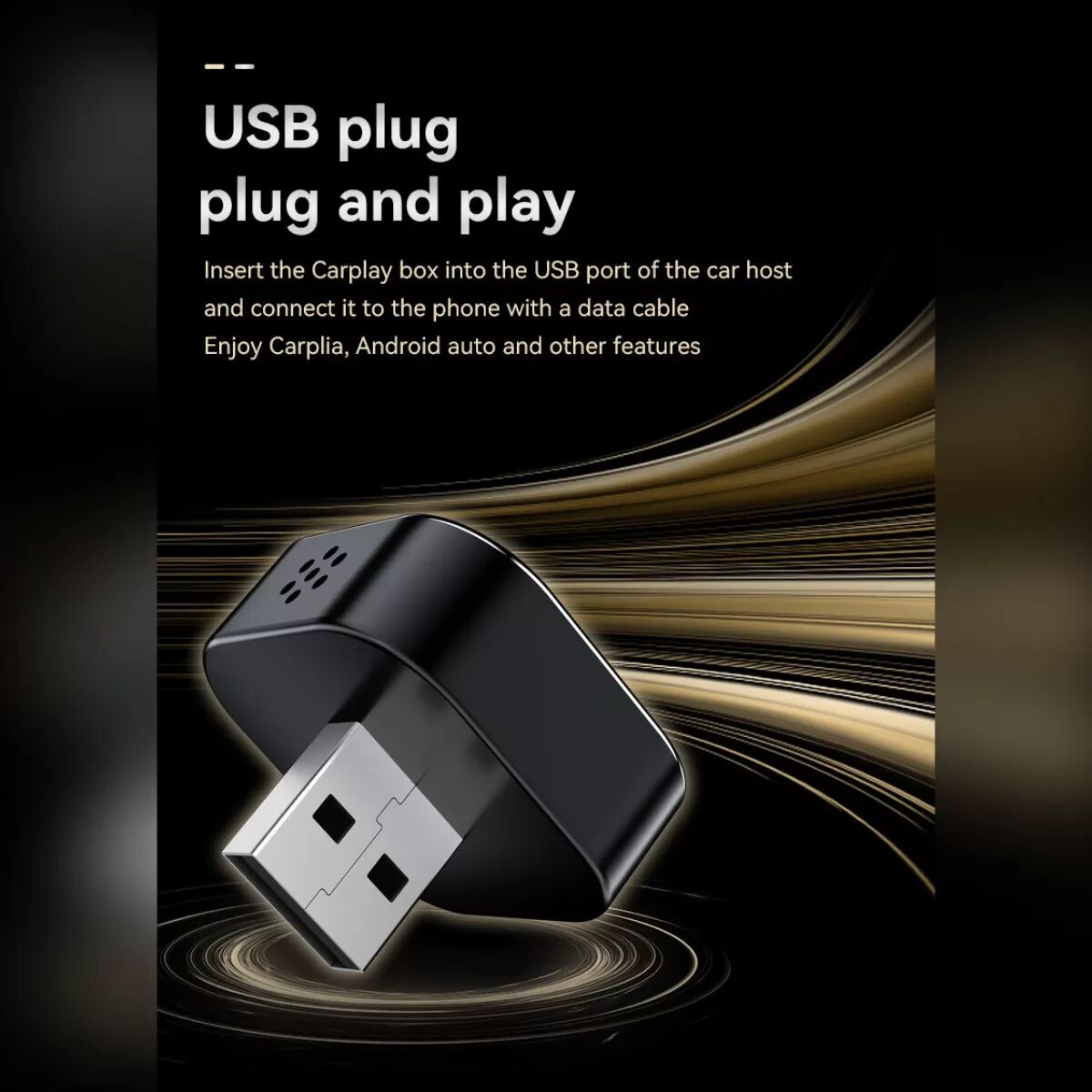 INF Smart Carplay Android Auto 2-in-1 Kabelloser Adapter Box - Silber mit buntem Auto-Logo