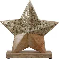 GILDE Dekoaufsteller Stern Estraro - natur|gold