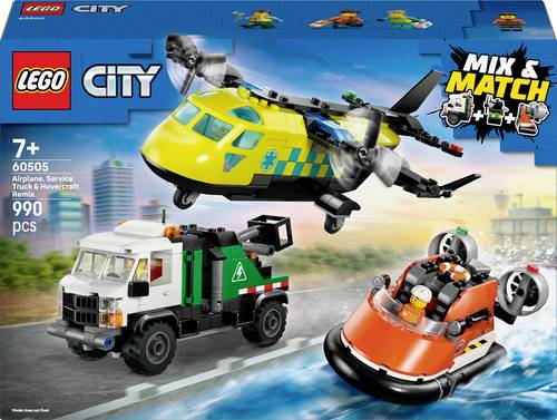60505 LEGO CITY Kombinationsset mit Flugzeug, Wartungsfahrzeug und Luftkissenboot (60505)