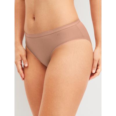 Slip CALIDA "Natural Comfort", Damen, Gr. L (48/50), beige (timeless taupe), Single Jersey, Obermaterial: 92% Baumwolle, 8% Elasthan, normal, Unterhosen Slip, Regular Cut, elastisch, weich, Single Jersey Qualität, pillingarm