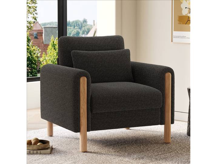 Fauteuil simple moderne confortable avec coussin épais et rembourrage doux pour se détendre dans le salon