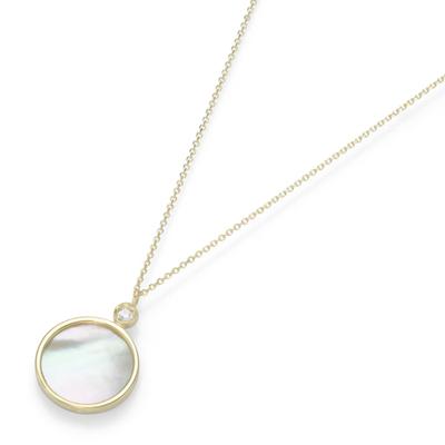 Goldkette LUIGI MERANO "mit Perlmutt-Einlage und Zirkonia, Gold 375", gold, Halsketten, Damen, 45cm, Goldkette