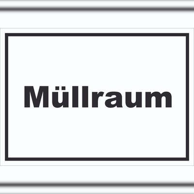 HB-Druck Müllraum Schild mit Text Abfall Mülltrennung waagerecht A3 (297x420mm)