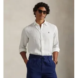 Polo Ralph Lauren für Herren. 710966294003 Maßgeschneidertes Leinenhemd weiß (XL), Lässig, Langarm