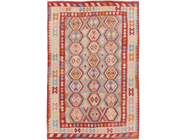 Kelim Afghan Teppich 200x290 Handgewebt Orientteppich Wolle