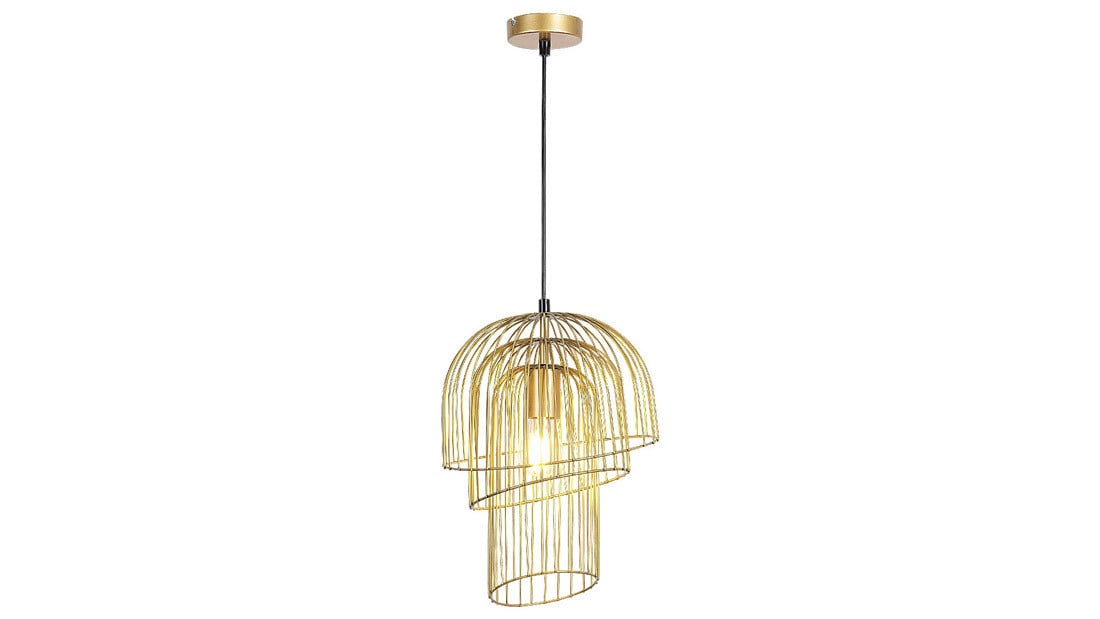 Rabalux Rowena Hanglamp, 1 spot, rond, goud, diameter: 28 cm