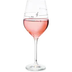 Donkey Products Glass Of Music Weinglas mit Tonleiter Aufdruck, 540 ml