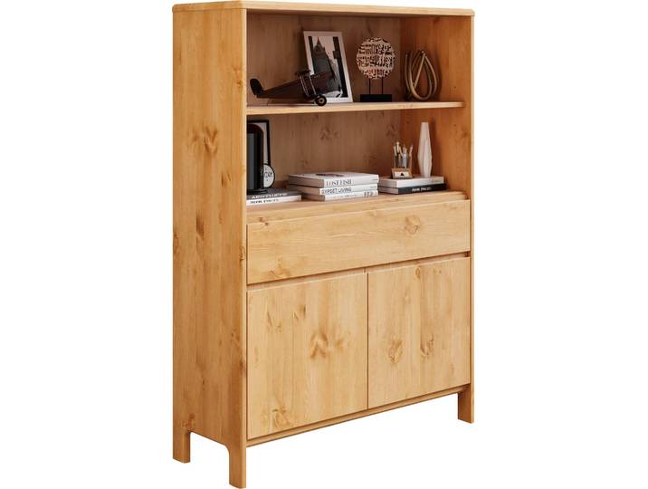 Regal GOODPRODUCT Luven , beige (natur), B:98cm H:137cm T:34cm, Massivholz, Regale, Regal, zertifiziertes Massivholz, Breite 98 cm