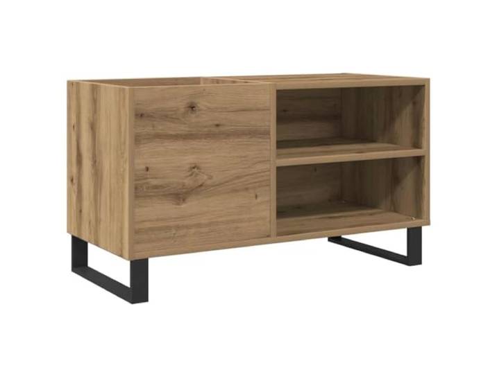 HKQWPBF Plattenschrank Artisan-Eiche 84,5x38x48 cm Holzwerkstoff Schallplatten aufbewahren,LP-Ablage,Plattenspieler-Stellfläche,Eisenbeine,industrieller Stil,Musiksammlung ordentlich