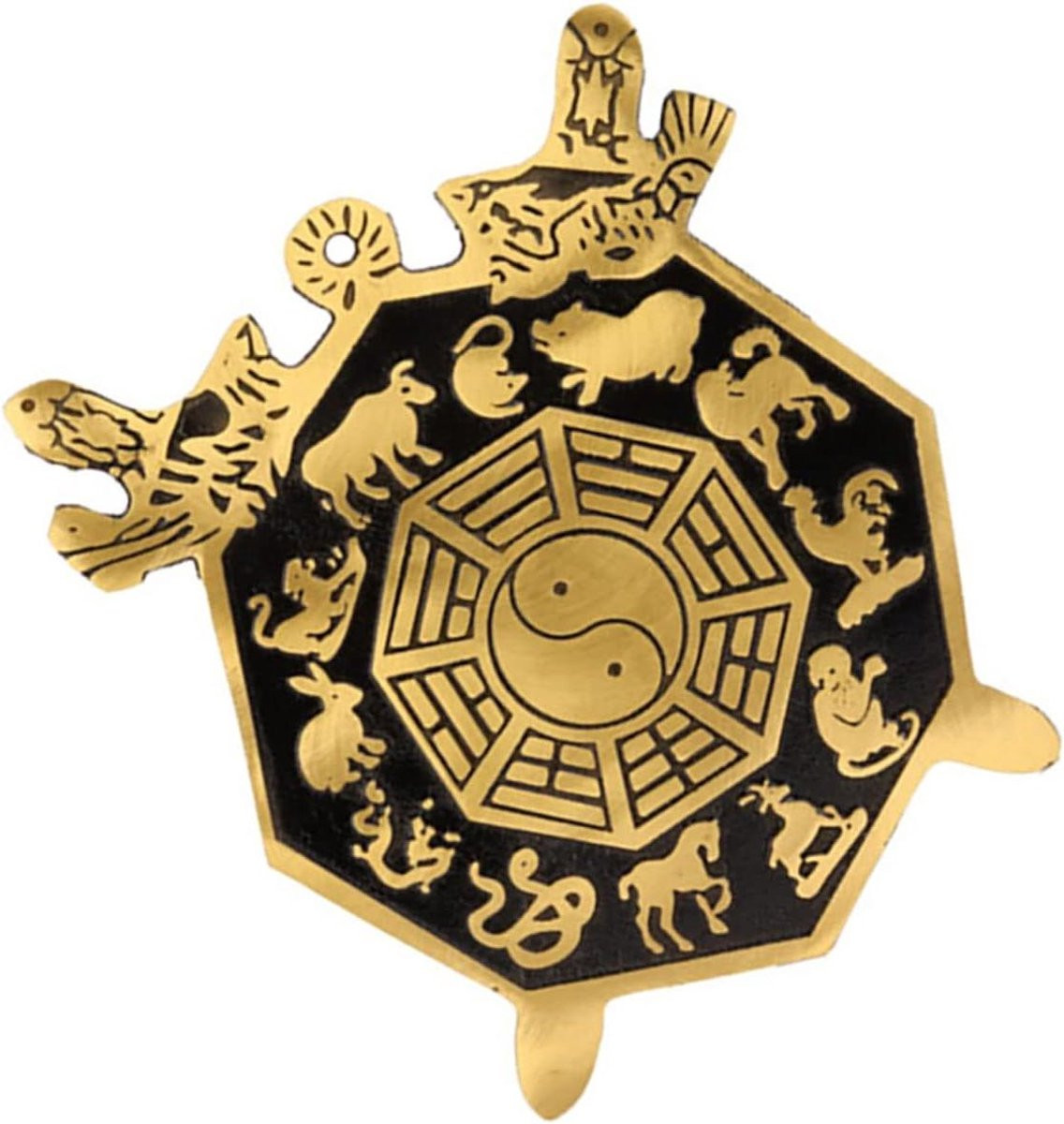 Twaalf Dieren Spiegel Wanddecoratie in Chinese Stijl - 15,5 cm