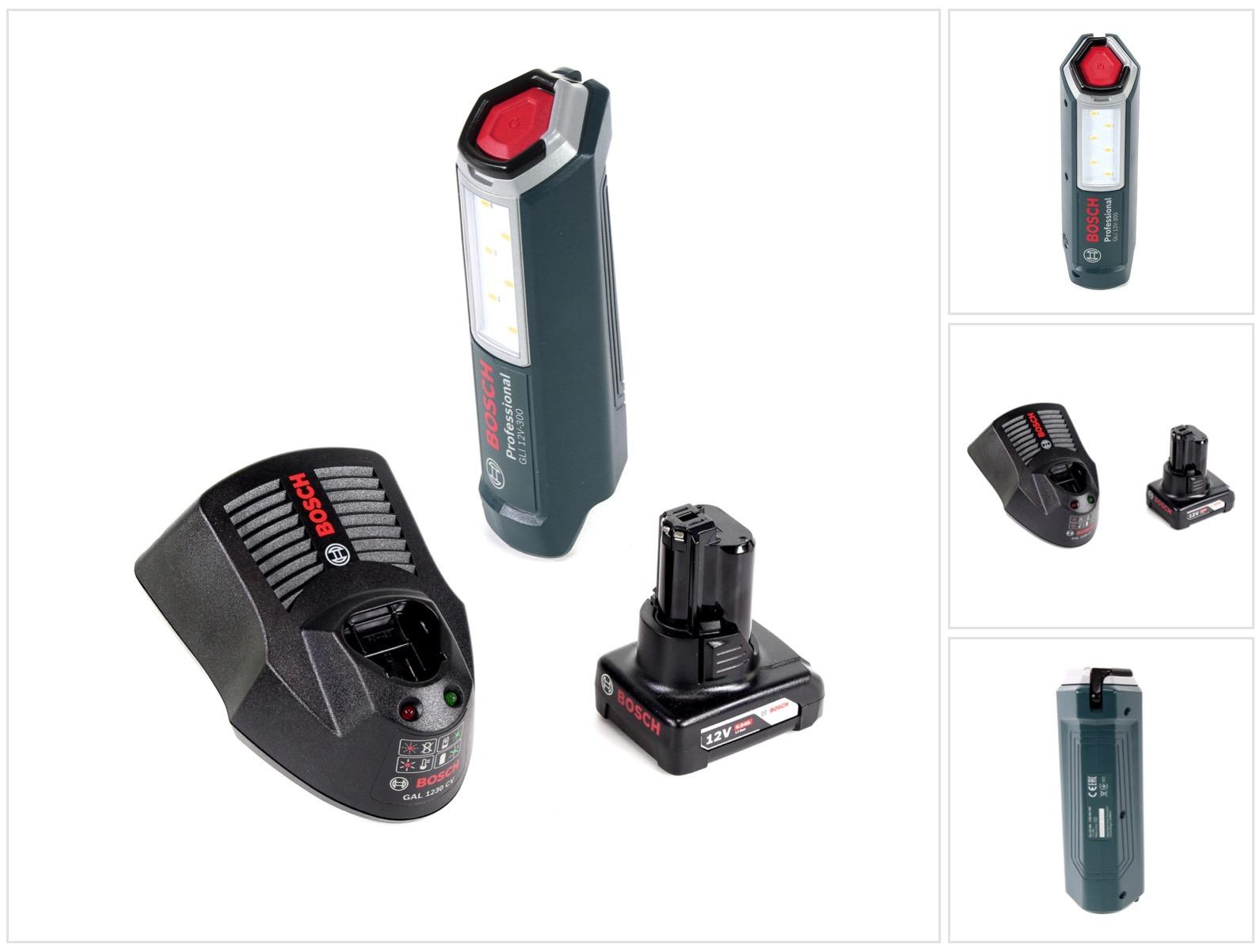 Bosch Professional GLI 12V-300 LED acculamp inclusief 1x GBA 12V 6.0 Ah accu en GAL 1230 lader