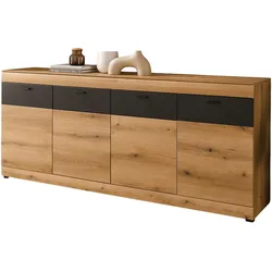 SIDEBOARD in Eiche, grau 200 cm, große kommode mit Soft-Close