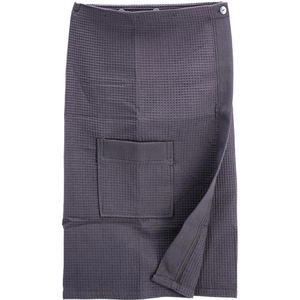 Zollner Saunatuch Damensaunakilt Abano, 75x130cm, anthrazit, mit Knopf, 100% Baumwolle, 200 g/m²