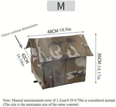 Inspire Select Outdoor Camouflage Cat House Warm Oxford Fabric Pet Shelter, Four Season Closed Cat Nest For Cold Weather m Camouflage Colour