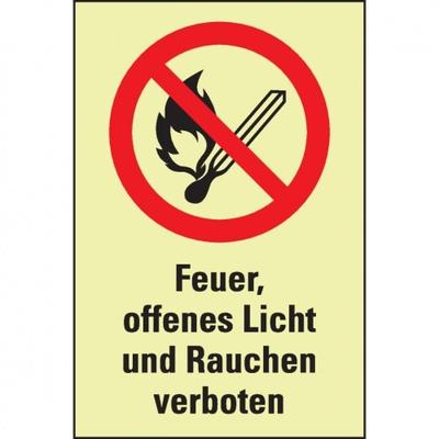 Schild | PERMALIGHT power langnachleuchtend Verb.-Kombi.Feuer, offenes Licht.., ASR/ISO, Kunststoff, 200x300mm