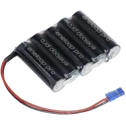 Panasonic eneloop Pro Reihe F1x5 Graupner Akkupack 5x Mignon (AA) Kabel, Stecker (1 Stk., AA, 2450 mAh), Batterien + Akkus