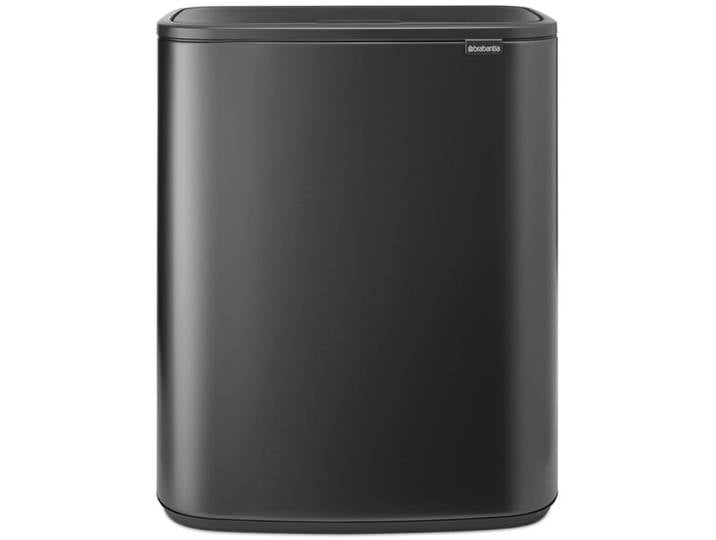 Mülleimer, Kunststoff & Metall, Grau, 54,5×31,2 cm, 2×30 l, Soft-Touch-Öffnung, Brabantia