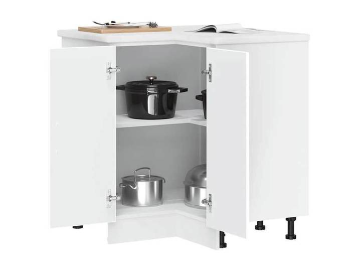 Blanc Armoire cuisine CHIC Cabinet d'angle de cuisine rectangulaire Kalmar blanc bois d'ingénierie 75.5x75.5x81.5 cm N7870