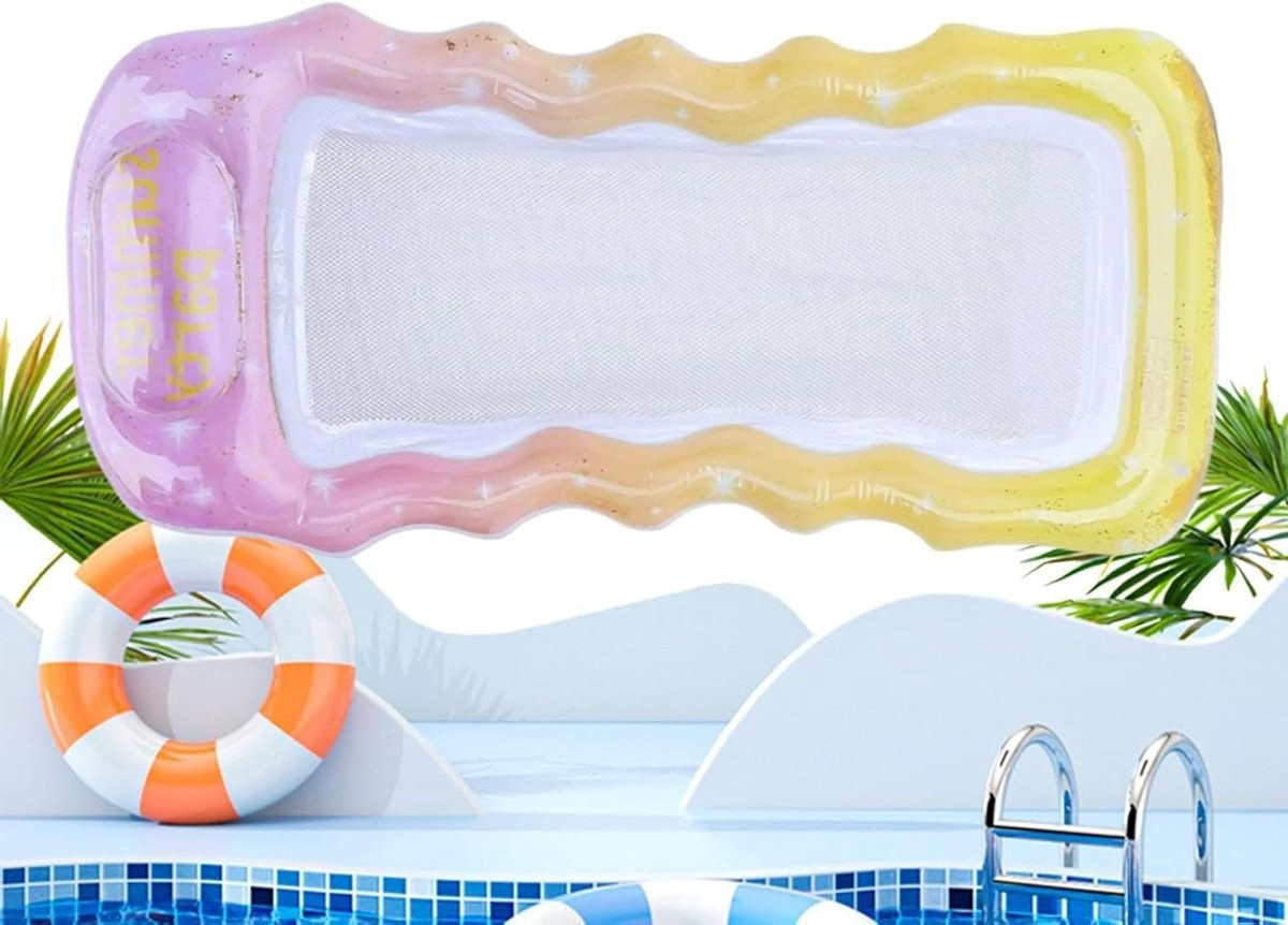 Opblaasbaar Loungemeubel Water Vlot met Mesh Ontwerp - Roze - 160 x 73 cm